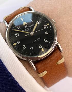 IWC Portofino Automatic Vintage Portofino 34mm Automatic Automatik Military Black Dial 3513 3513