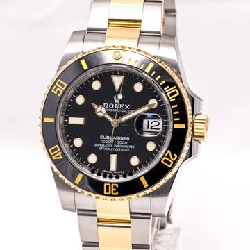  Rolex Submariner Date 40 Steel Gold Black – 116613LN – like NEW – 12/2017 Full Set Lc100 
