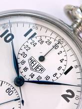 Thumbnail von Orologio da tasca vintage Heuer con cronografo in acciaio 52mm