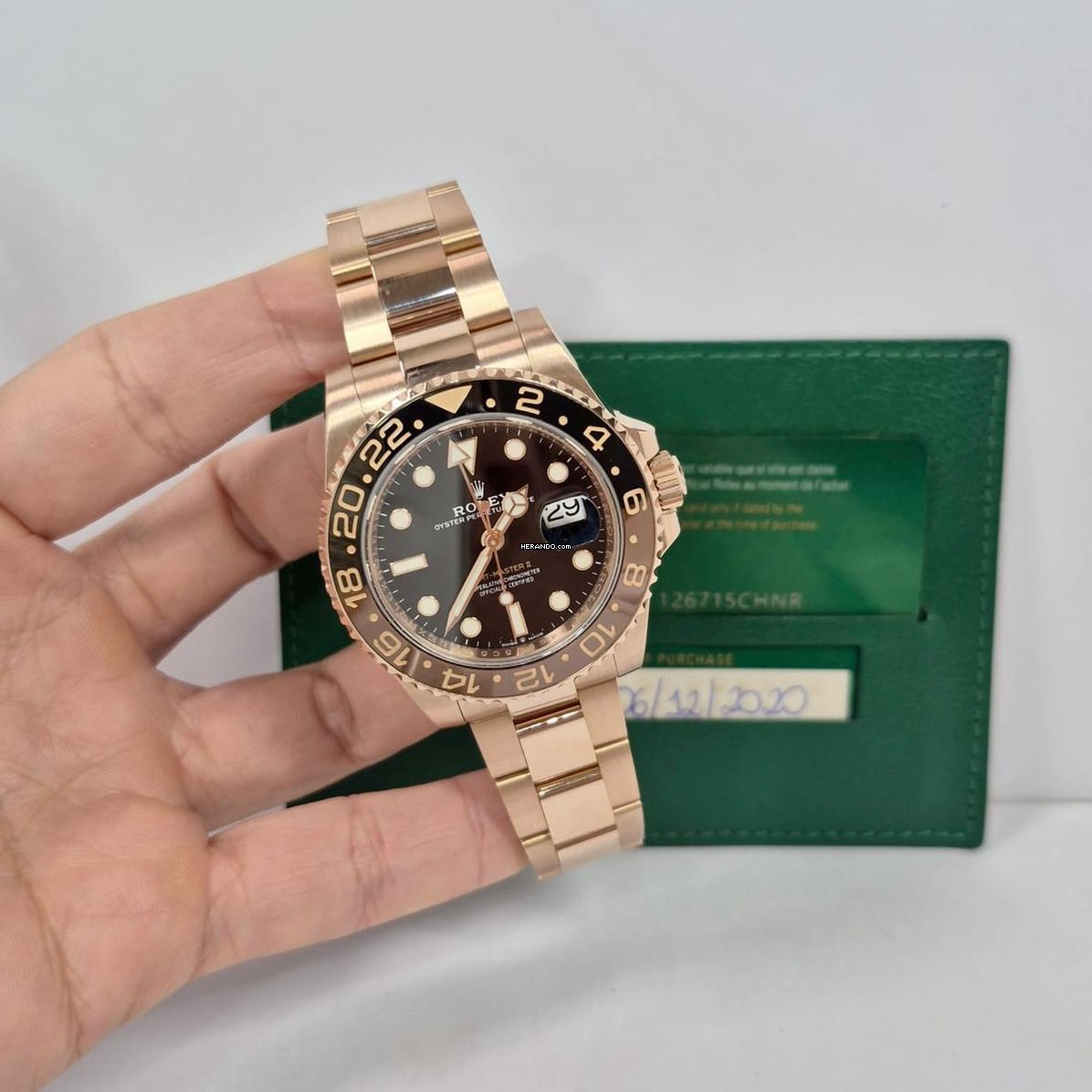 Rolex GMT-Master II Rootbeer růžové zlato 40mm Automatický kompletní