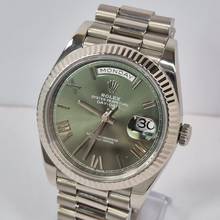 Thumbnail von Rolex Day-Date 40 Presidente Ouro Branco Olive Green Automático Completo