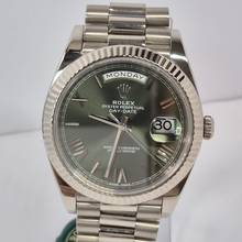 Thumbnail von Rolex Day-Date 40 Presidente Ouro Branco Olive Green Automático Completo