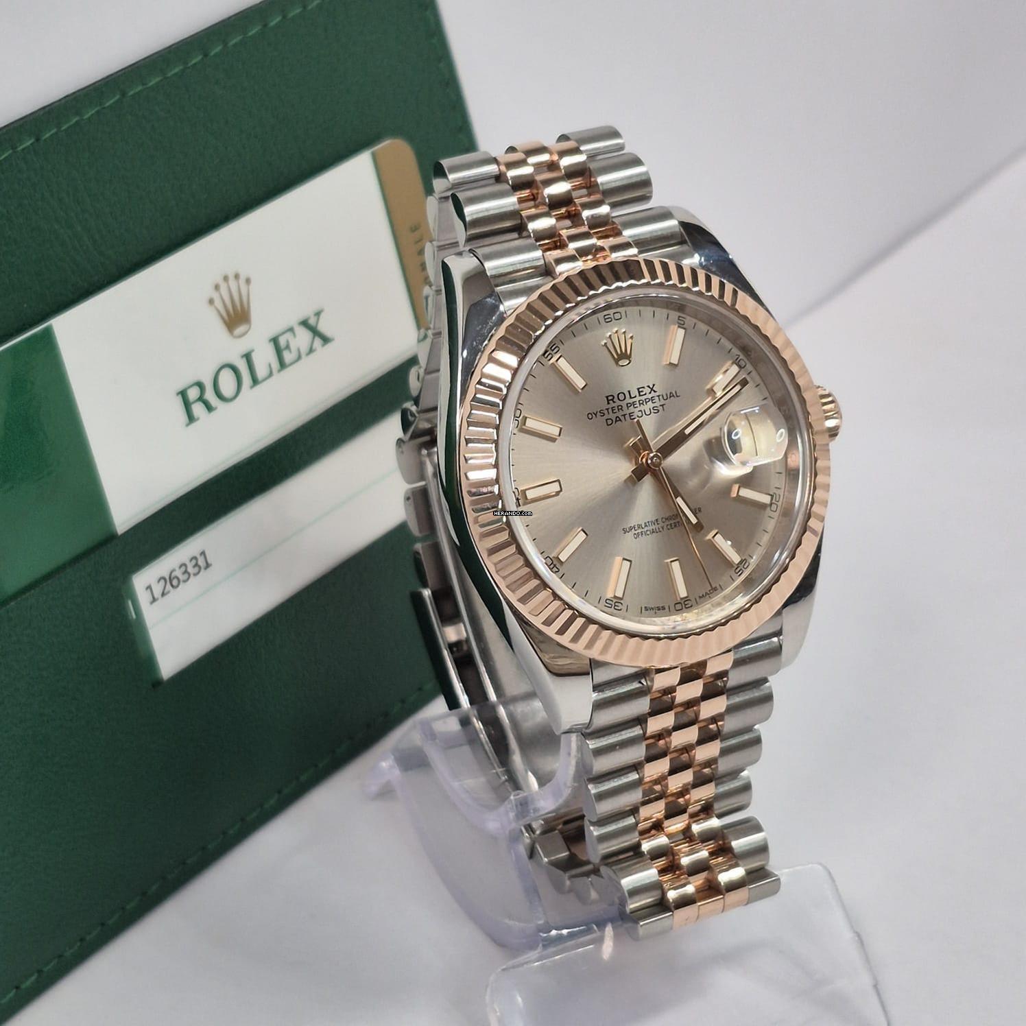 Rolex Datejust 41 Ouro Rosé & Aço Jubilee Automático Completo