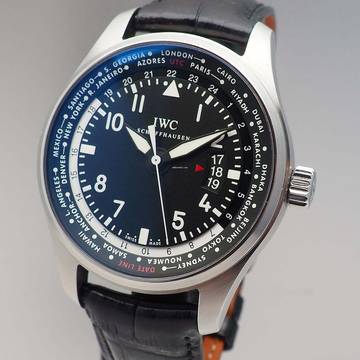 IWC Fliegeruhr Worldtimer Pilot Fliegeruhr Worldtimer 326201 Stahl/Leder IWC Box