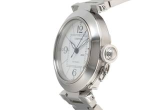 Thumbnail von Cartier Pasha C Stahl Automatik White Dial Herrenuhr Ref. W31074M7 Klassiker