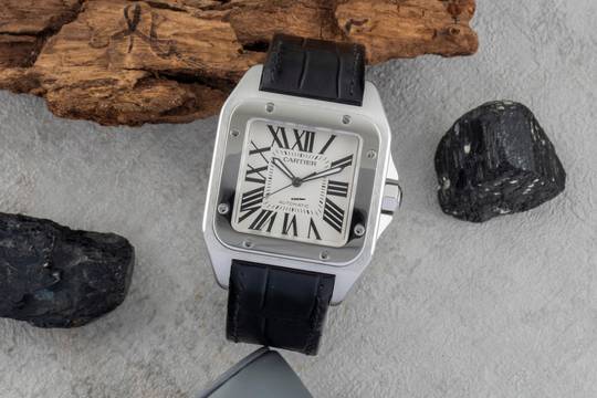  Cartier Santos 100 XL Stahl Automatik Herrenuhr Ref. 2656 Klassiker 