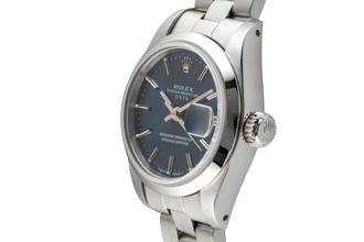Thumbnail von Rolex Oyster Perpetual Lady Date 26 Blue Dial Oyster Edelstahl Automatik Ref. 69160 B&P 1993