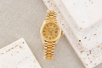Thumbnail von Rolex Lady-Datejust Borke 18K (0,750) Gold Automatik Damen Oyster Ref. 6927 Box