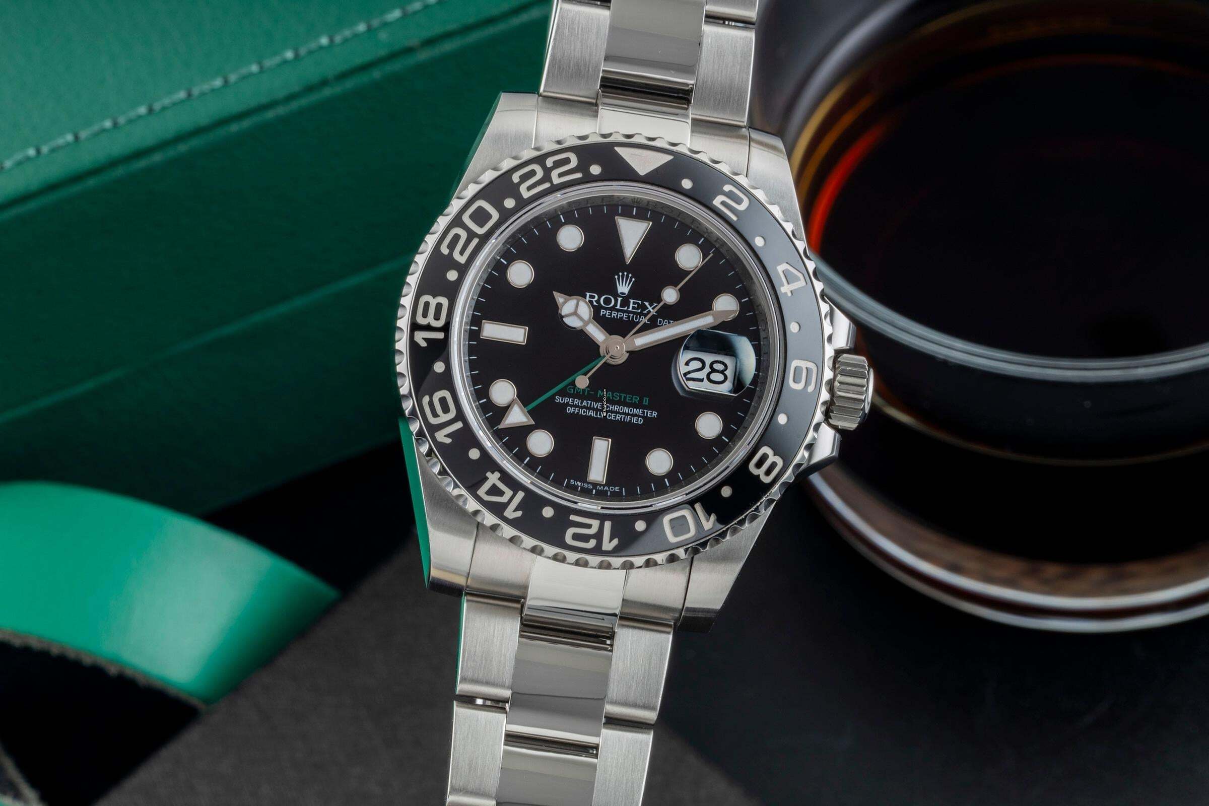 Rolex GMT-Master II Oyster roestvrij staal automatische herenhorloge Ref. 116710LN B&P 2008