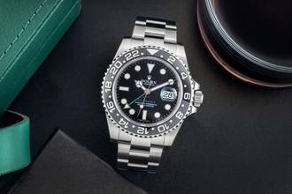 Thumbnail von Rolex GMT-Master II Oyster roestvrij staal automatische herenhorloge Ref. 116710LN B&P 2008