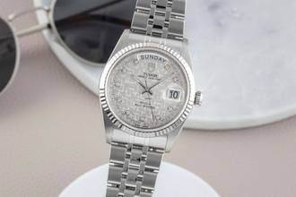 Thumbnail von Tudor Prince Date Day Automatik Edelstahl / Weissgold Diamonds Ref 76214 Papiere