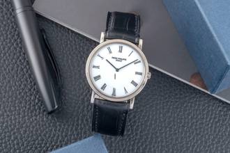 Thumbnail von Patek Philippe Calatrava de oro blanco de 18k (0,750) con cuerda manual, reloj de caballero, ref. 3520/D