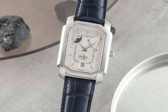  Glashütte Original Senator Karrée Stahl Automatik Herrenuhr Ref. 39-45-04-04-04 B&P 2003 