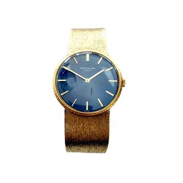 Patek Philippe Calatrava Quadrante Blu cinturino in oro 1969