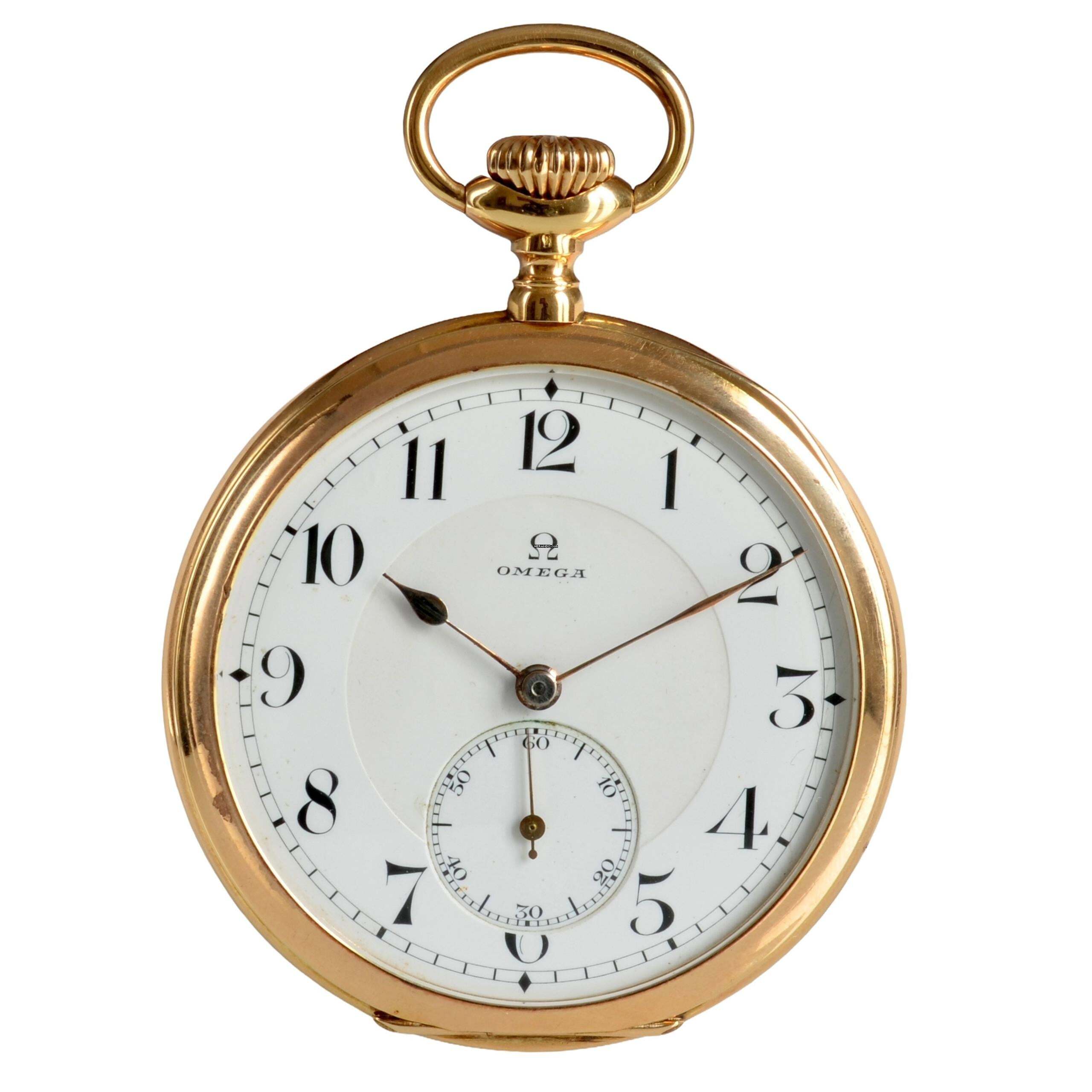 Omega Taschenuhr Pocket watch open face rose gold 14KT Very Rare