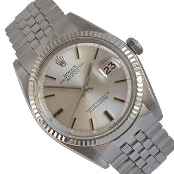 Rolex Datejust 36 1601 Soleil silver dial 1973 Full Set