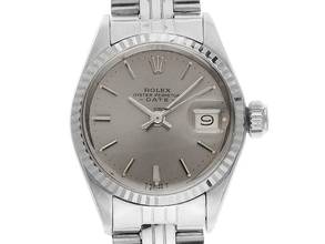 Thumbnail von Rolex Oyster Perpetual Lady Date Ref.6517 1969 Box&Beschreibung sehr gut Vintage Oyster Perpetual Date open 6/9 Stahl 18kt Weißgold