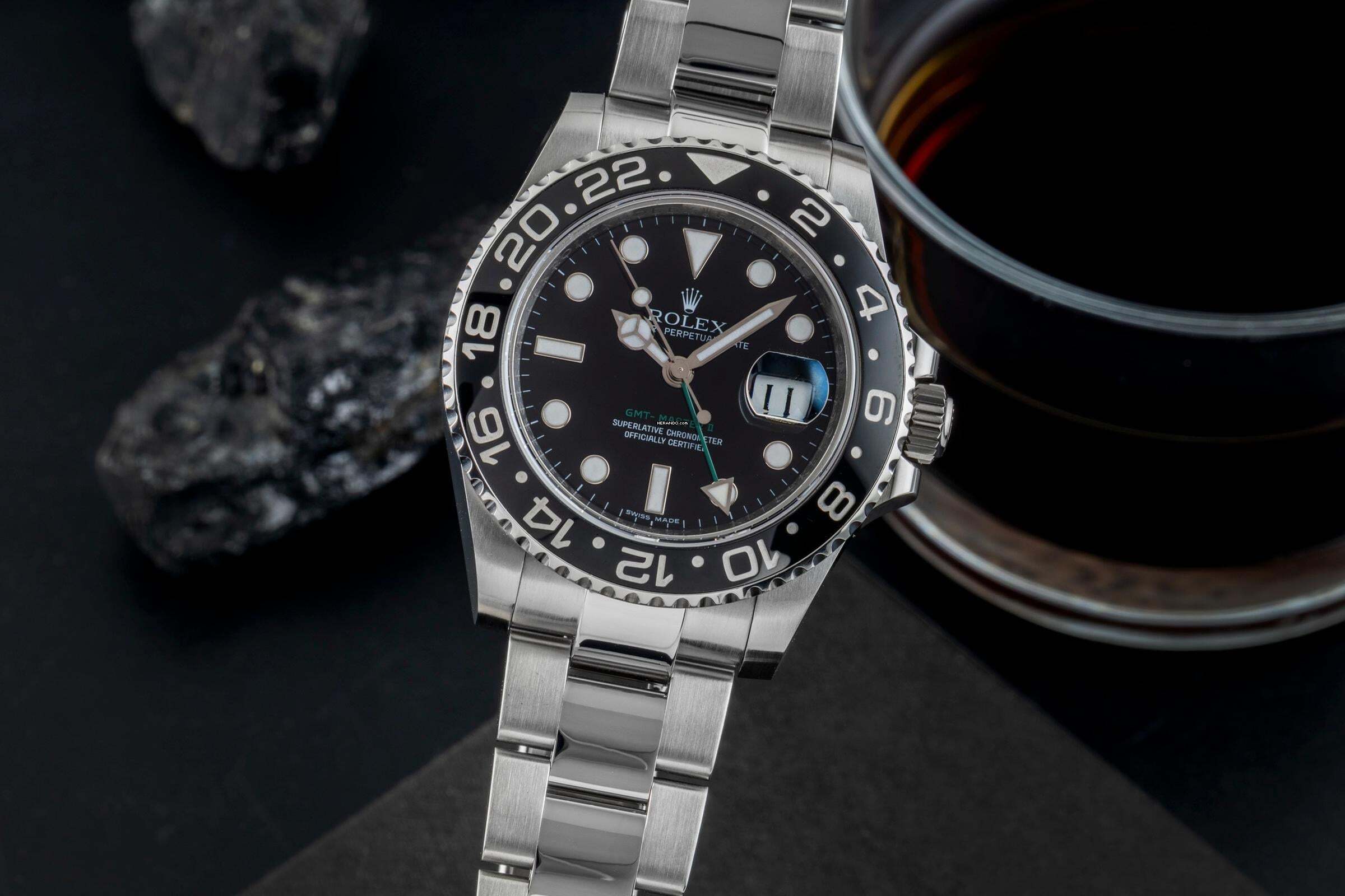 Rolex GMT-Master II Oyster Edelstahl Automatik Herrenuhr Ref. 116710LN B&P 2009