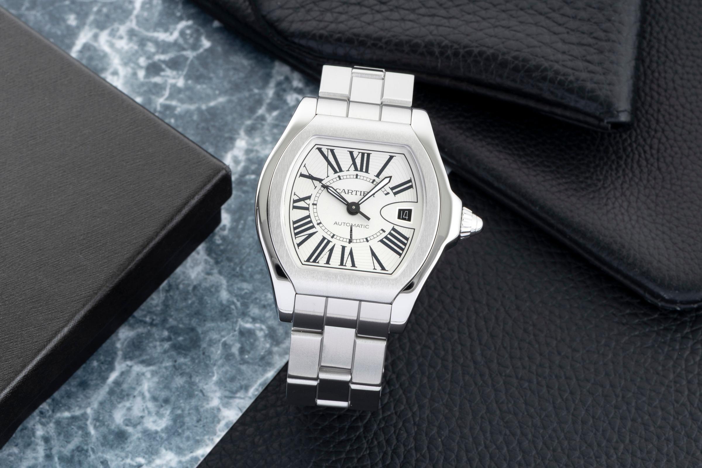 Cartier Roadster Automatik Datum Edelstahl Herrenuhr Ref. W6206017 B&P 2011