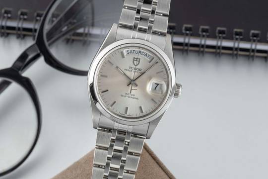 Tudor Prince Date Day Silver Dial Edelstahl Automatik Ref. 76200 