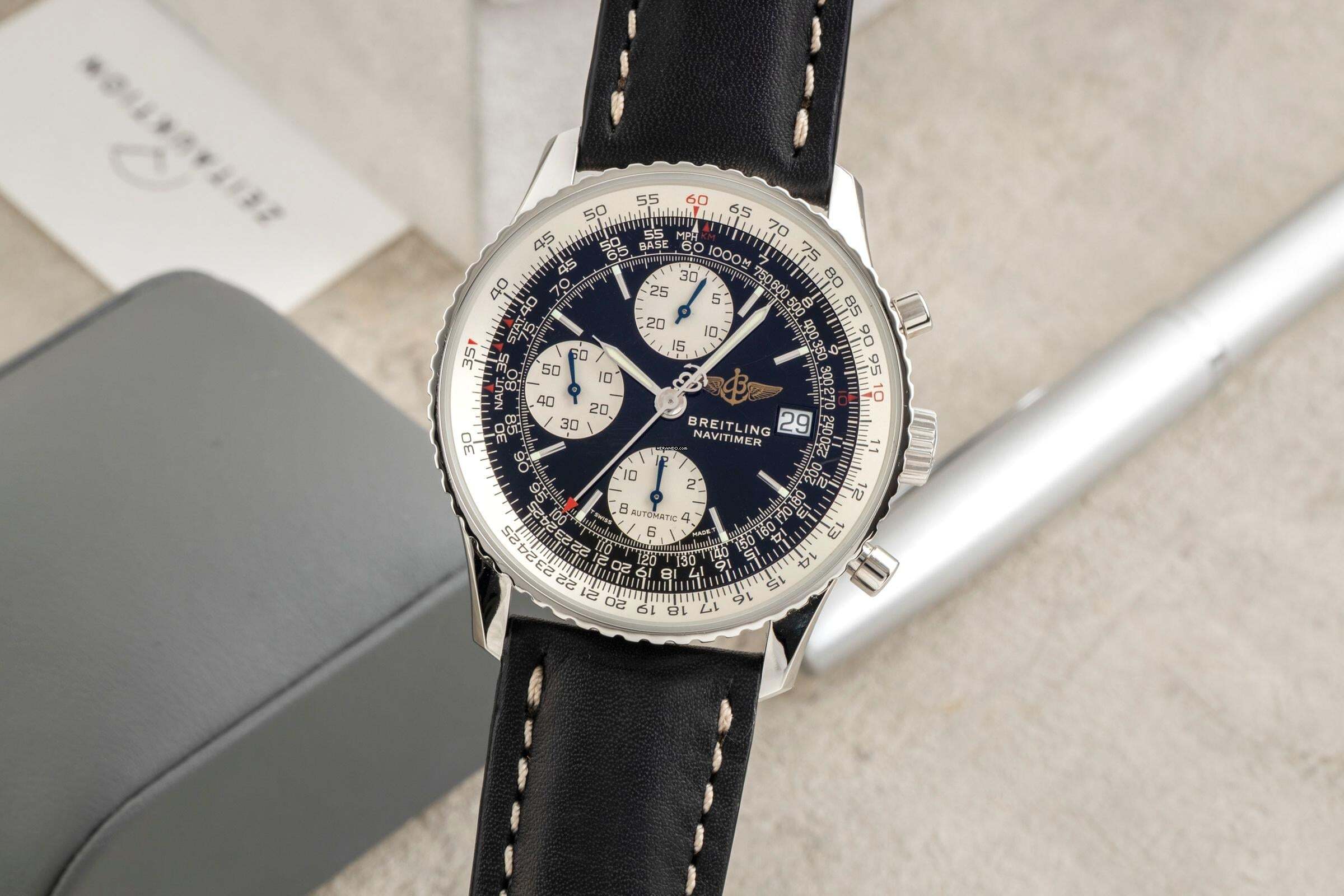 Breitling Old Navitimer Chronograph acciaio automatico Ref. A13322 B&P 1999