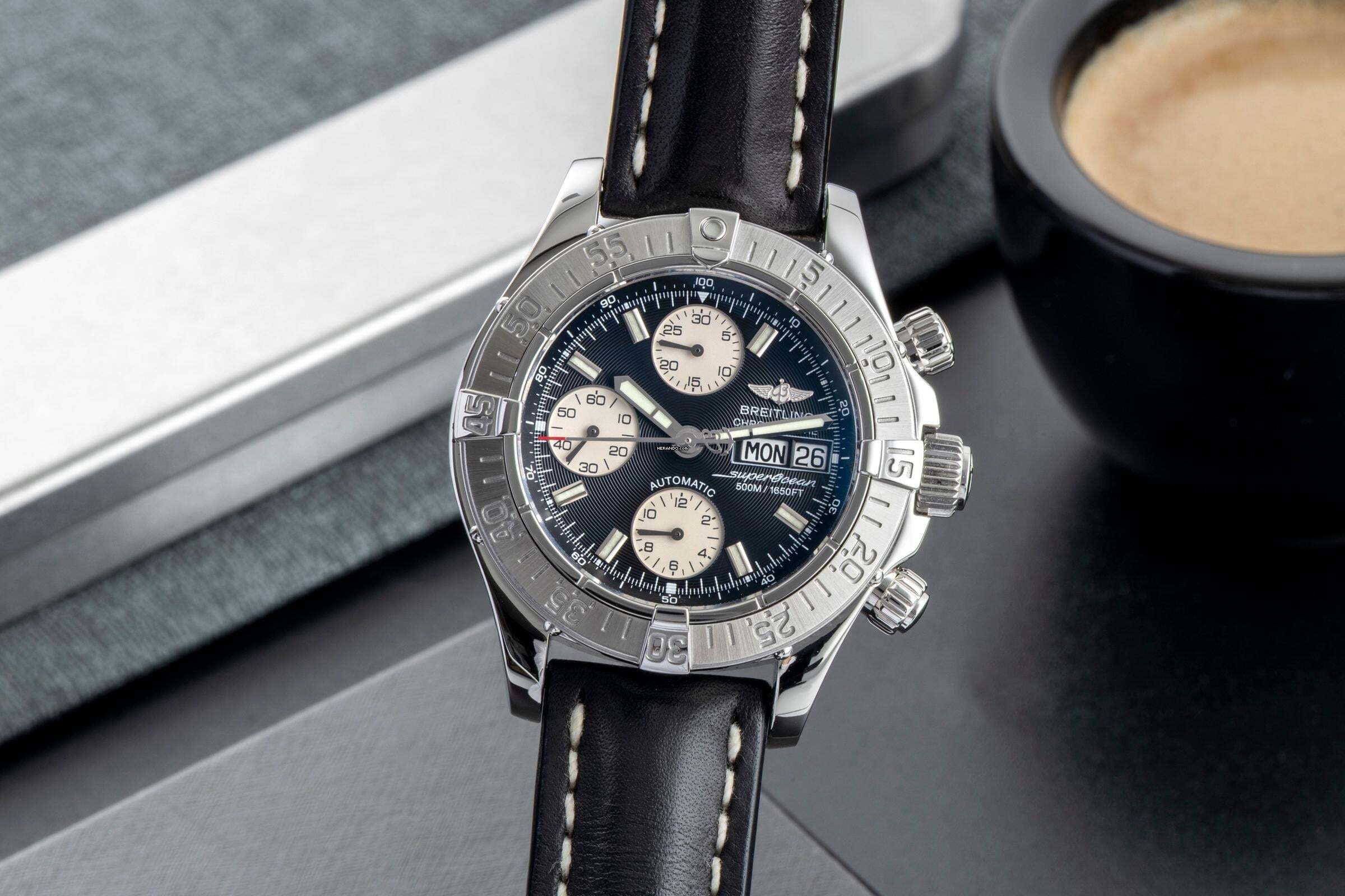 Breitling Superocean Chronograph II stalowy automatyczny zegarek męski Ref. A13340 B&P 2011