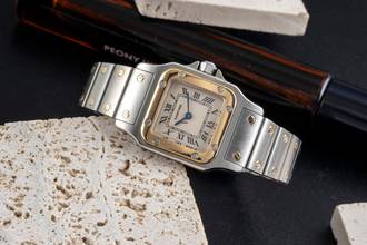 Thumbnail von Cartier Santos Galbée Lady acier / or verre saphir réf. W20012C4