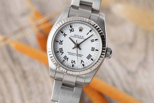 Rolex Oyster Perpetual 26 Çelik / Beyaz Altın Otomatik Kadın Saati Ref. 176234 M-Serie