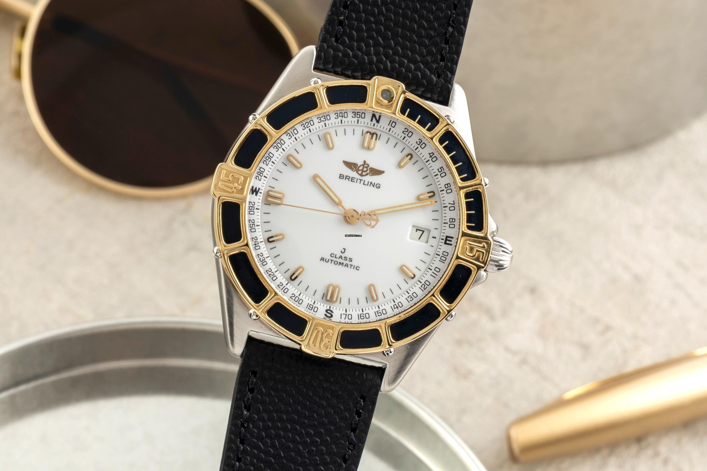 Breitling J-Class Stahl Gold White Dial Automatik Herrenuhr Ref. 80250 Klassiker