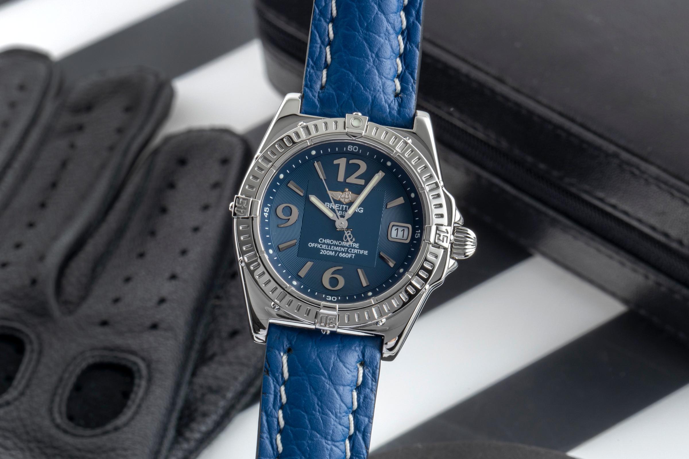 Zegarek męski Breitling Callistino ze stali, kwarc, ref. A77346, pudełko i dokumenty, 2003