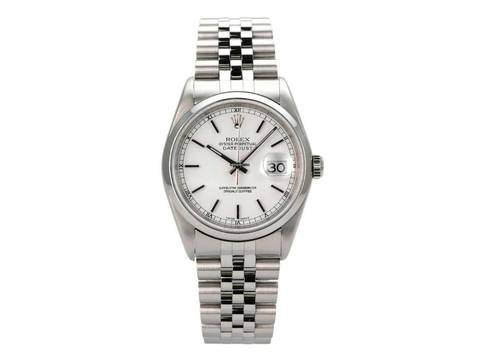 Rolex Datejust 36 paslanmaz çelik Ref. 16200 Beyaz Jubile kayış