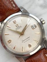 Thumbnail von Omega Seamaster Serviced Seamaster Calendar Automatic Vintage Rare Honeycomb Dial Fat Lugs Big Seahorse Logo 2849