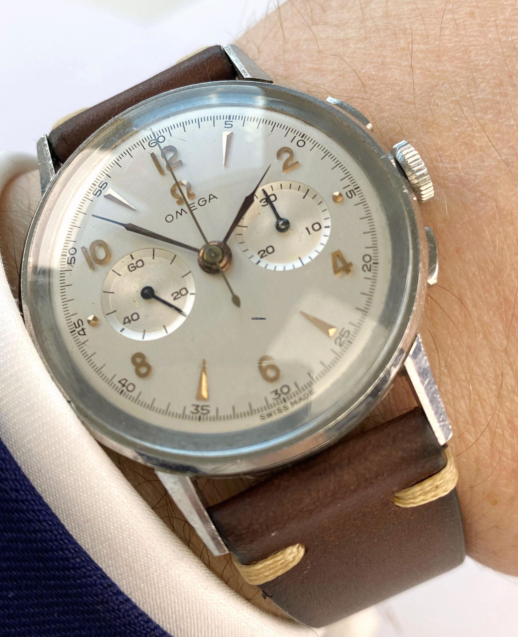 Omega Classic BIG 37mm Chronograph Oversize Jumbo Vintage Steel 2381 2381