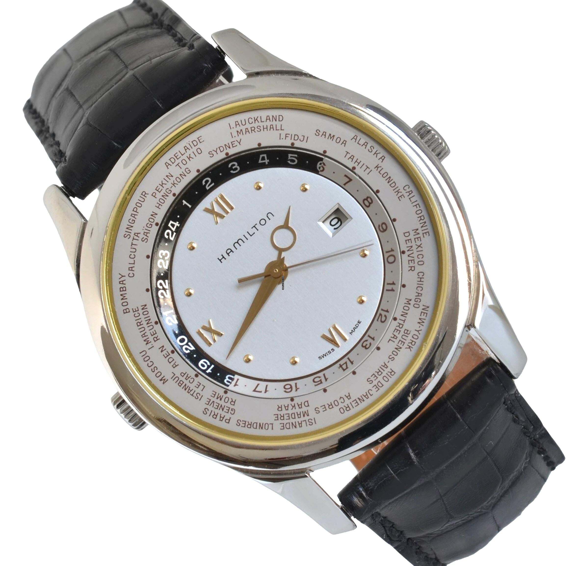 Hamilton World Time 8984 by 38MM quartz 2000