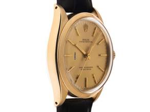 Thumbnail von Rolex Oyster Perpetual 34 18kt Gelbgold Ref.1002 1977 original Box sehr gut Vintage Oyster Perpetual 18kt Gelbgold Krokoleder
