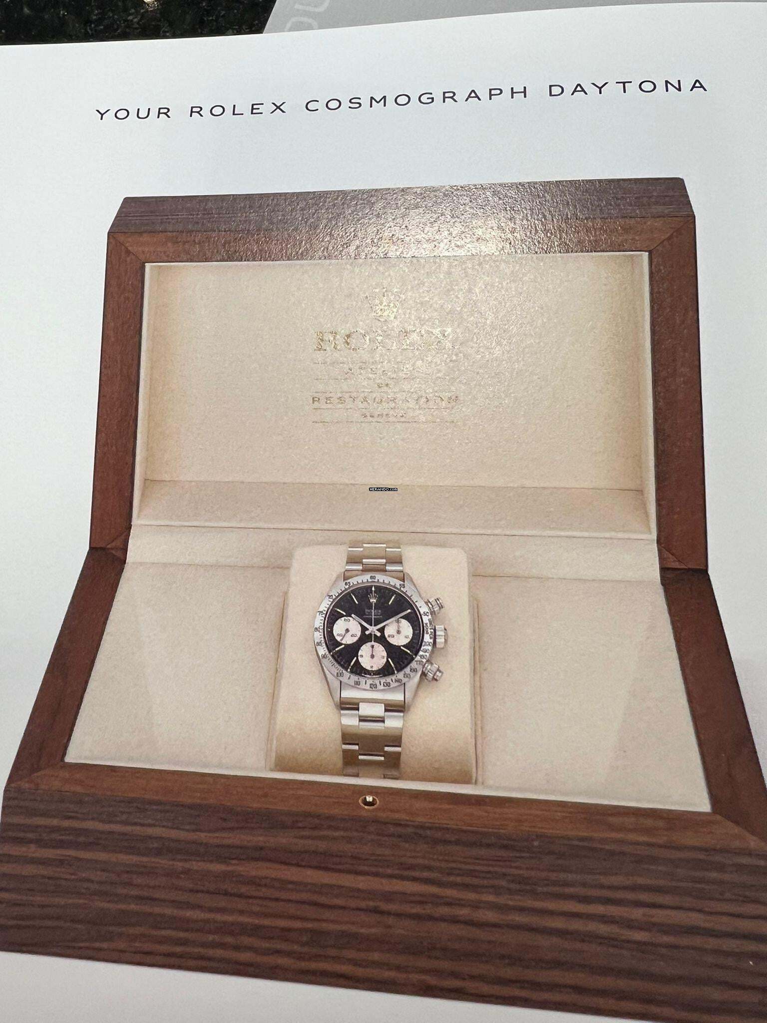 Rolex Daytona 6265 Daytona BIG RED aus 1980 mit neuem Service ROLEX GENF ATELIER-Outstanding mit orig. Buch über die Revision Rolex Atelier Genf etc.!
