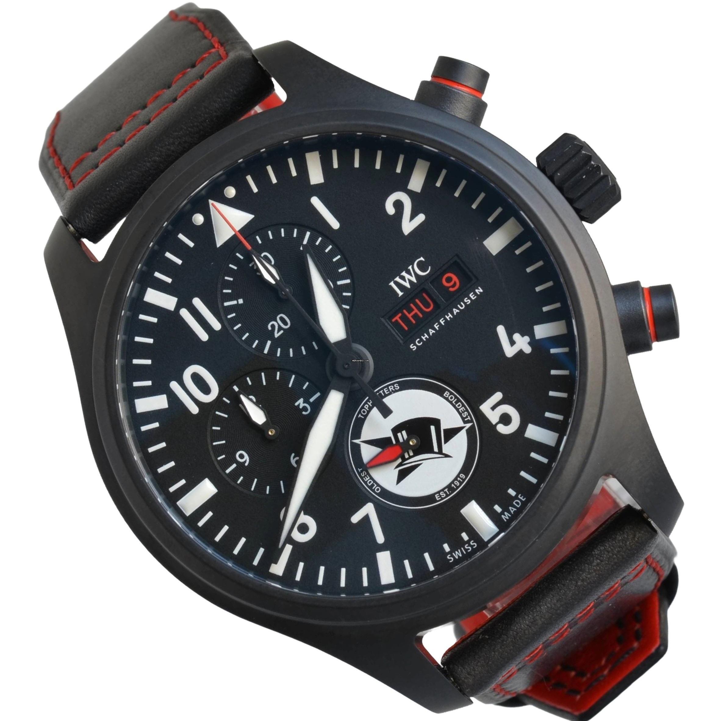 IWC Fliegeruhr Chronograph Pilot Edition Tophatters ceramic Full Set Like NEW