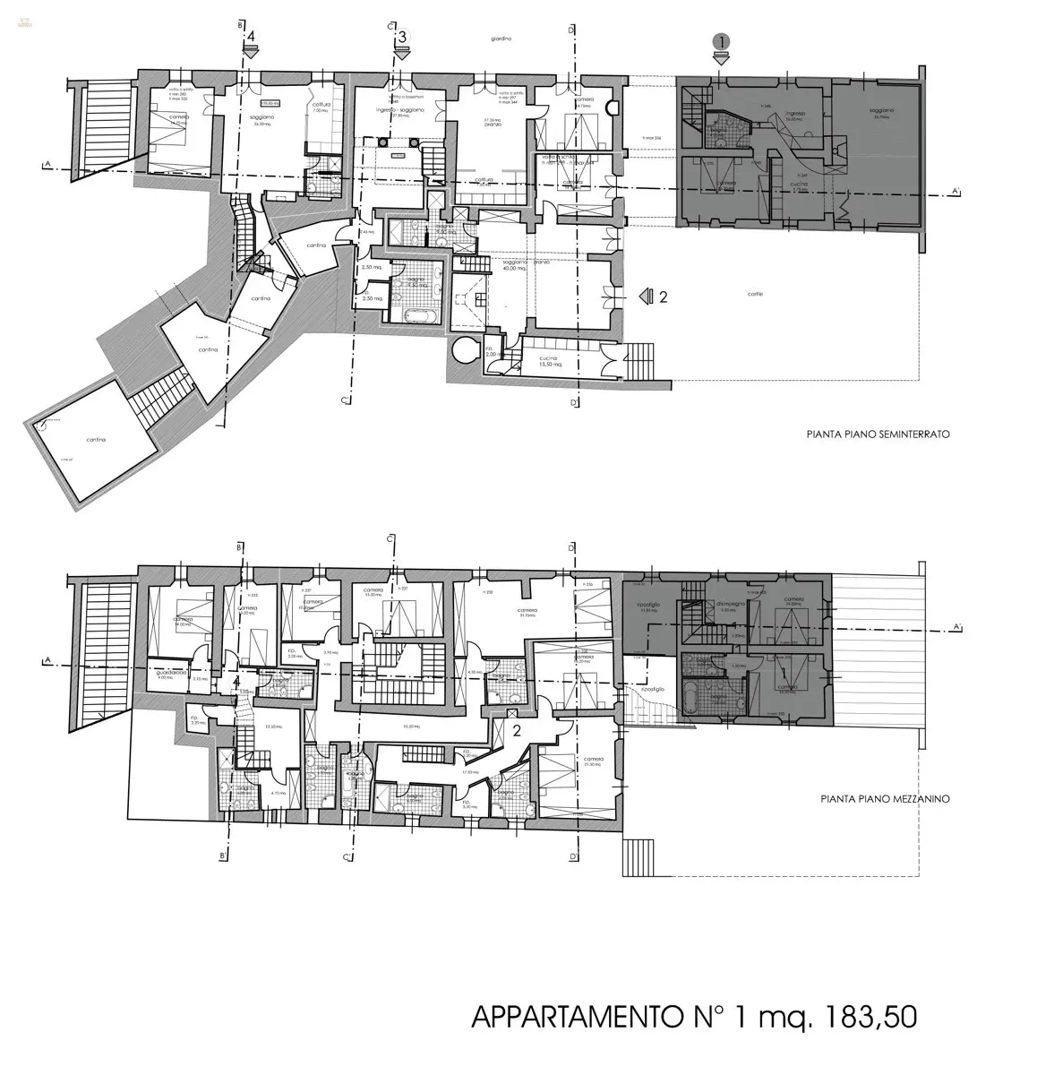 RIF 2937 Grundriss Apt. 1 Souterrain und ZG