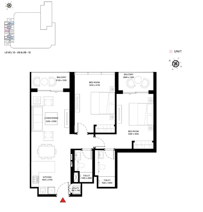 Grundriss 3-Zimmer Wohnung