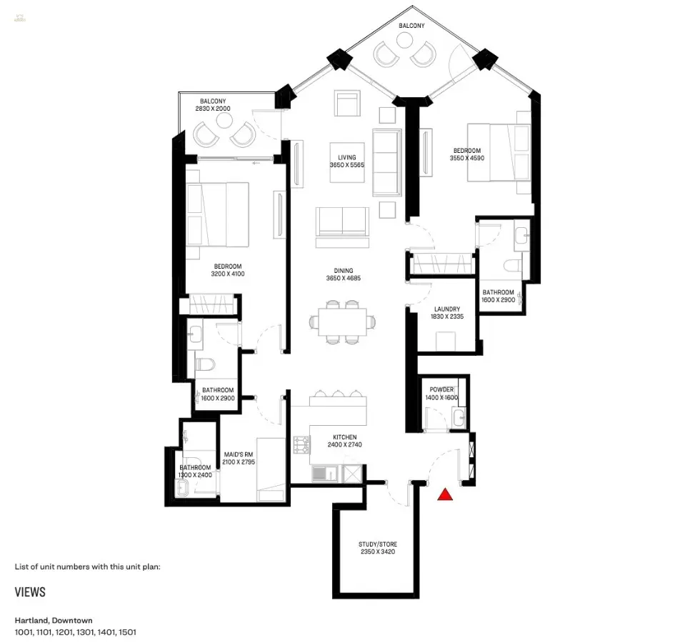 Grundriss 2,5 Schlafzimmer