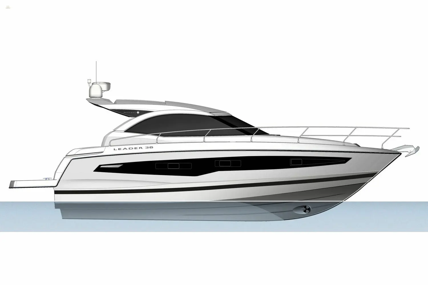 Jeanneau Leader 36 diesel sports cruiser - line diagra side view