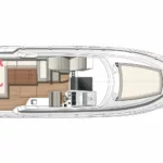 Jeanneau Leader 36 diesel sports cruiser - diagram of cockpit with sofa