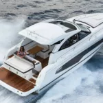 Jeanneau Leader 36 diesel sports cruiser - overhead view from starboard side aft