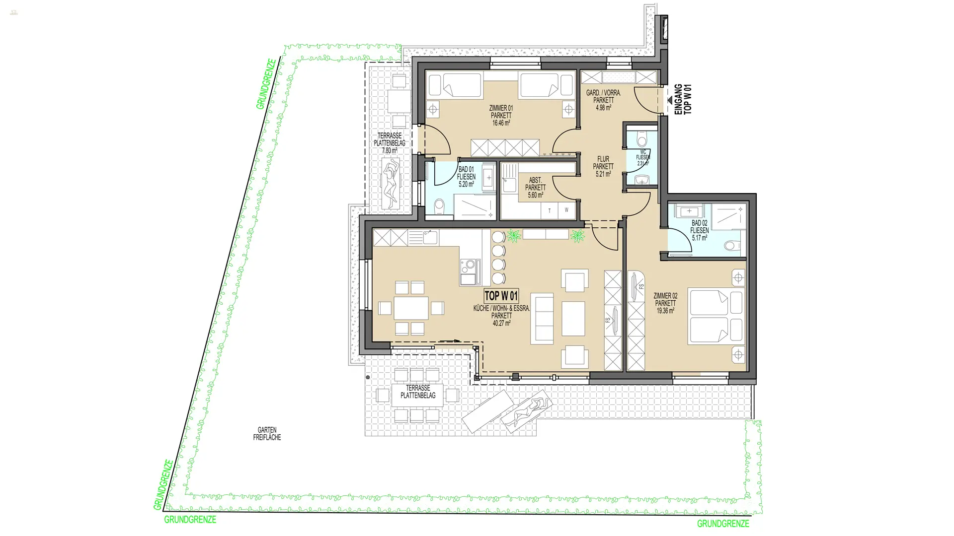 KITZIMMO-Neubau-Gartenwohnung in Kössen kaufen.